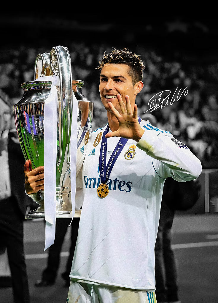Cristiano Ronaldo Champions League metal poster artwork